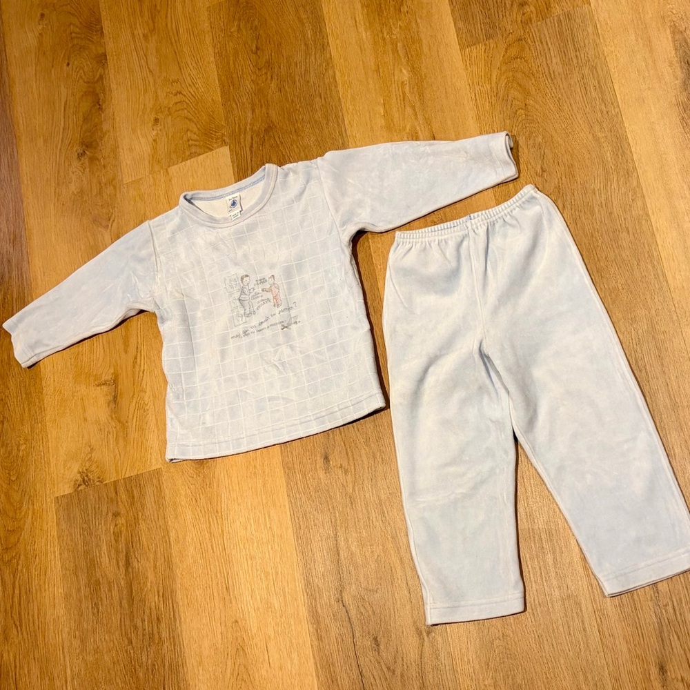 Petit Bateau Light Blue Kids Pajama Set‎